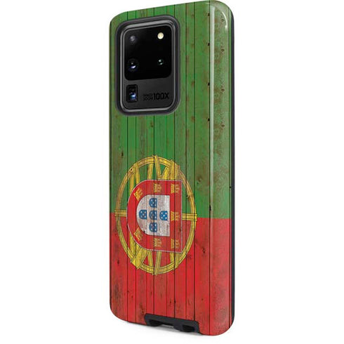 Portuguese Flag Dark Wood Galaxy S20 Ultra 5G Pro Case